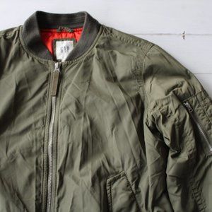 Army Green Bomber Jacket, Size XS, GAP